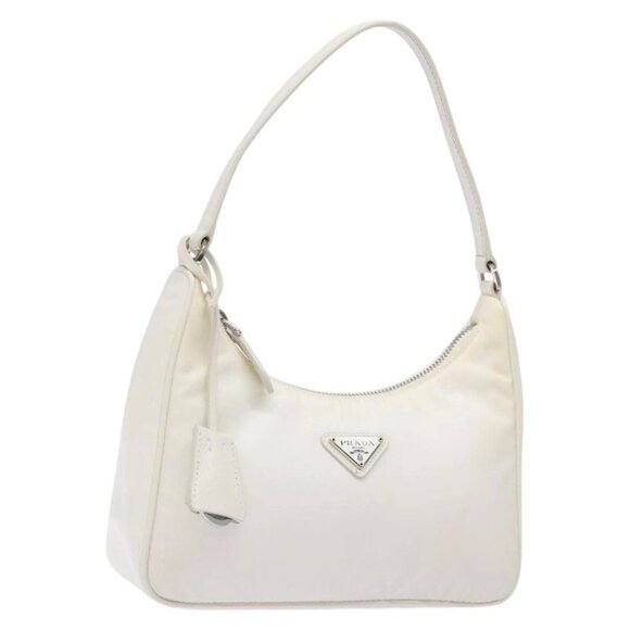 PRADA Re-Edition 2005 Hand Bag Nylon White Silver Auth yk19251 - Picture 1 of 16